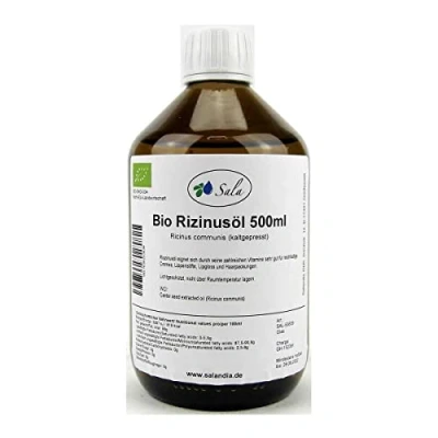 Abbildung von Sala Rizinusöl kaltgepresst bio 500 ml Glasflasche