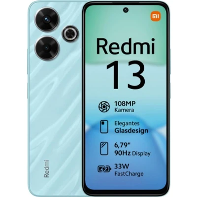 Abbildung von Xiaomi Redmi 13 4G 6GB/128GB Blau mit Congstar Vertrag im Telekom Netz unbegrenzt telefonieren + 30000 MB