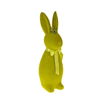 Abbildung von Werner Voß Hase mit Krone gelb beflockt 48cm