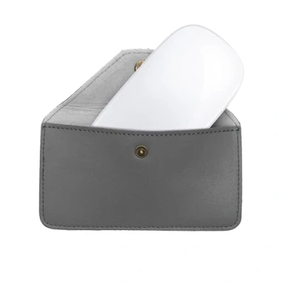 Abbildung von kwmobile Maus Schutzhülle kompatibel mit Apple Magic Mouse/ThinkPad Mouse/Pebble Mouse/Xiaomi Mouse Hülle Leder für PC Echtleder Cover Computer Grau