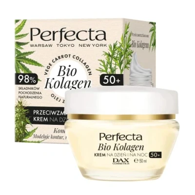 Abbildung von Perfecta Bio Kollagen Anti Falten Creme mit und Arganöl für Tag Nacht 50+