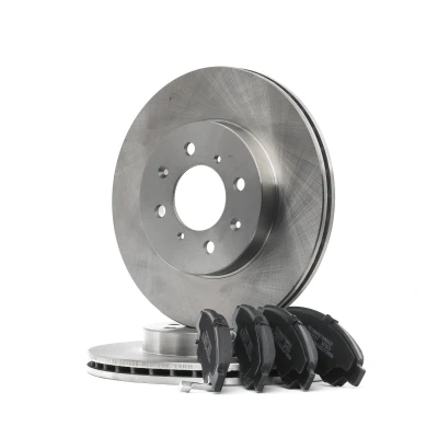 Abbildung von RIDEX 3405B0432 Bremsscheiben und beläge Vorderachse Belüftet mit akustischer Verschleißwarnung HONDA: CIVIC 7 Hatchback, 6 Hatchback