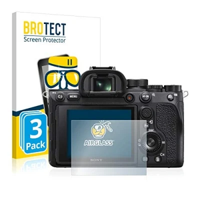 Abbildung von BROTECT Schutzglas für Sony Alpha 7R IV (3 Stück) Schutzfolie Panzer Folie Glas [Extrem Kratzfest 9H, Anti Fingerprint, Ultra Transparent]