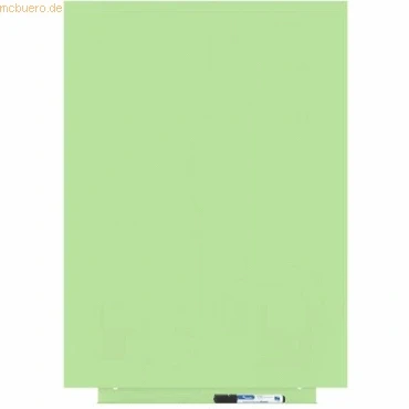 Abbildung von Rocada grüne Marker Tafel, magnetisch, rahmenlos, magnetische Wandtafel, patentiertes Befestigungssystem mit Magnet, Tafel 55 x 75 cm
