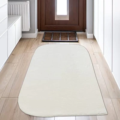 Abbildung von Teppich Traum Schlafzimmerteppich rutschfest abgerundete Ecken Creme, 80 x 150 cm