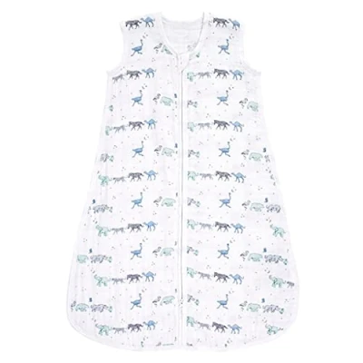 Abbildung von aden + anais Baumwoll Musselin Schlafsack, 1,0 TOG Wert, tragbare Decke für Babys, Bunte Muster Mädchen &amp; Jungen, Schlafsack Neugeborene aus 100% Baumwoll, 0 6 Monate, Rising Star, ASEC10016
