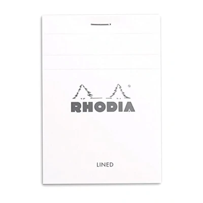 Abbildung von Rhodia 12201C Schreibblock / Notizblock geheftet No.12 8,5x12cm 80 Blätter kariert 80g, abtrennbar, ideal für Notizen, Weiß, 1 Stück