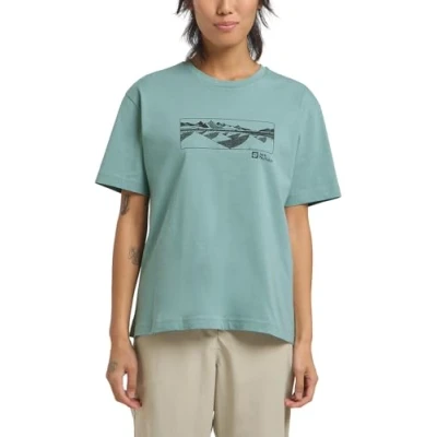 Abbildung von Jack Wolfskin Cordillera Tshirt print, Damen, Größe: Large, Mountain soft jade
