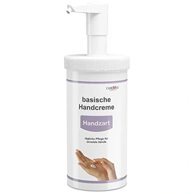 Abbildung von CareMed Handzart, basische Handcreme, Handpflegecreme für sensible Hände, 450ml mit Spender