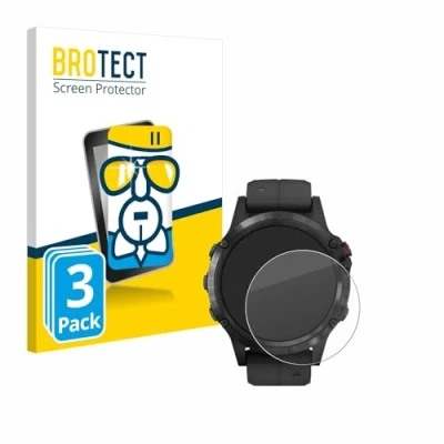 Abbildung von BROTECT Schutzglas für Garmin Fenix 5 Plus (47 mm) (3 Stück) Schutzfolie Panzer Folie Glas [Extrem Kratzfest 9H, Anti Fingerprint,