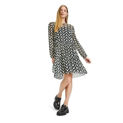 Abbildung von Cartoon Casual MIT Stufen Freizeitkleid, Damen, Größe: 38, Schwarz weiß