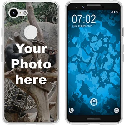 Abbildung von PhoneNatic Case kompatibel mit Pixel 3 Personalisierte Handyhülle Clear zum selbst gestalten eigenem Foto