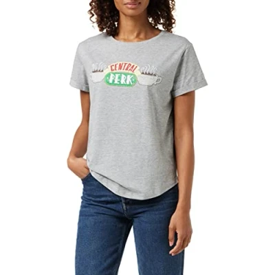 Abbildung von FRIENDS Damen Central Perk T Shirt, Grau (Sports Grey SPO), Large
