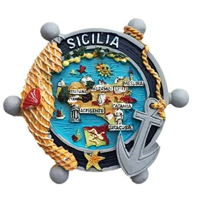 Abbildung von 3D Kühlschrankmagnet, Sizilien, Italien, Souvenir, Geschenk, Kühlschrank Dekoration, magnetische Aufkleber Kollektion