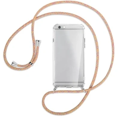Abbildung von mtb more energy Handykette kompatibel mit Apple iPhone 6+, 6 Plus, 6S+, 6S Plus (5.5&#039;&#039;) Rainbow Smartphone Hülle zum Umhängen Anti Shock Full TPU Case