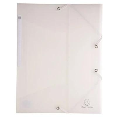Abbildung von Exacompta 55889E Packung (mit 10 Sammelmappen Chromaline, mit 3 klappen und Gummizug, aus PP 500µ, DIN A4, 21 x 29,7 cm) 1 Pack weiß