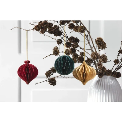 Abbildung von folia 49221 Wabenbälle Christmas, Weihnachtsanhänger 3er Set, Durchmesser ca. 8 cm, faltbare Weihnachtsdeko für innen