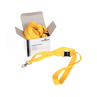 Abbildung von Durable Textilband (20 mm, mit Sicherheitsverschluss, 44 x 20 mm) Packung à 10 Stück, gelb, 813704