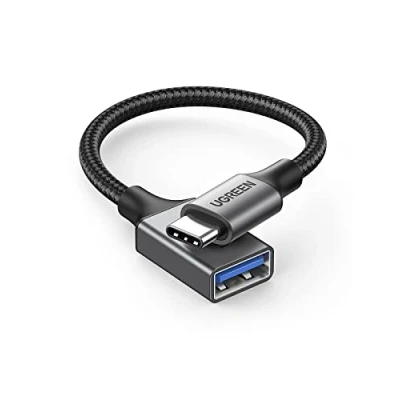 Abbildung von UGREEN Adapter USB C auf OTG Kabel kompatibel mit iPhone 16 15 Serie iPad Pro 2022 MacBook Pro/Air Galaxy S24/S23 P70 P40 Mate Series usw (Schwarz)