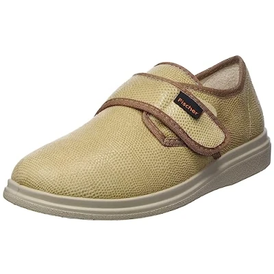Abbildung von Fischer Markenschuh Ortho Hausschuh mit Klettverschluss, Weite K, Frotteefutter, Reptilstretch