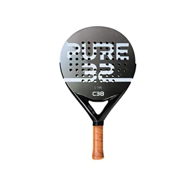 Abbildung von Pure32, Comfort Type C38, Allround Padelschläger, Hyperfiber und Carbon, Extra Rough Surface, Black Eva Kern, Anfänger bis Fortgeschrittene Padelspieler