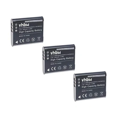 Abbildung von vhbw 3X Akku kompatibel mit Olympus Stylus Tough TG 4 Kamera (900 mAh, 3,6 V, Li Ion)