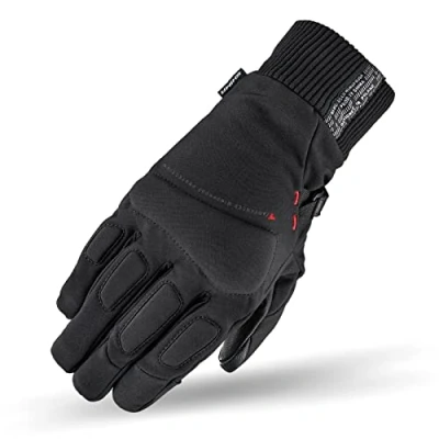 Abbildung von SHIMA OSLO WIND MEN Motorradhandschuhe Herren Ganzjährig Touchscreen Handschuhe mit Knöchelprotektor, Handgelenk und Finger Aufpralldämpfer, Visierwischer (Schwarz, S)