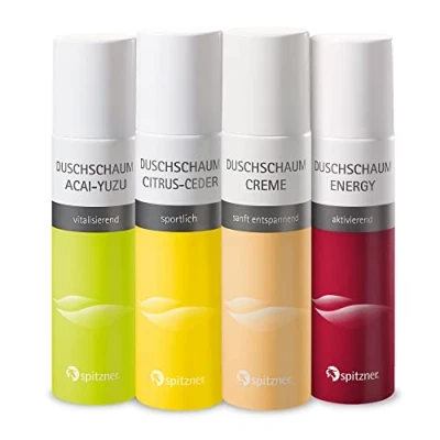 Abbildung von Kennenlernset Duschschaum “Acai Yuzu“ “Creme“ “Energy“ “Passion“ (4xje 50 ml) von Spitzner