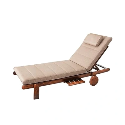 Abbildung von PillowPrim Gartenmöbel Matratze, für Liege, Sonnenliegen, Balkon, Outdoor, Liegenauflage, Polster, Sofa, Sitzkissen, Beige, 204x60 cm