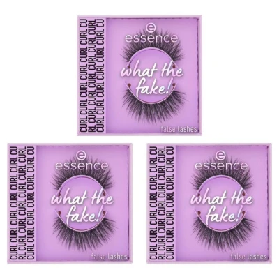Abbildung von essence what the FAKE! false lashes, künstliche Wimpern, Nr. 02, Transparent, Falsche Wimpern Effekt, vegan, ohne Mikroplastikpartikel, Nanopartikel frei, Parfüm, 3er Pack (3x1g)