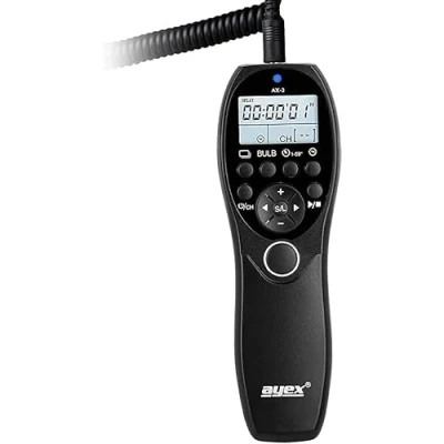 Abbildung von ayex Timer Fernauslöser AX 3 Kompatibel mit Nikon (DC2) zB. Z7 Z6 D7500 D7200 D7100 D610 D600 D90 D5600 P7700 Low/High Speed Serienbilder Langzeitbelichtung Bulb sowie zeitgesteuertes Auslösen