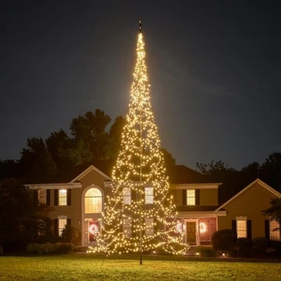 Abbildung von Fairybell Fahnenmast Weihnachtsbäume 8 Meter 1500 LED Leuchten Warmweiß