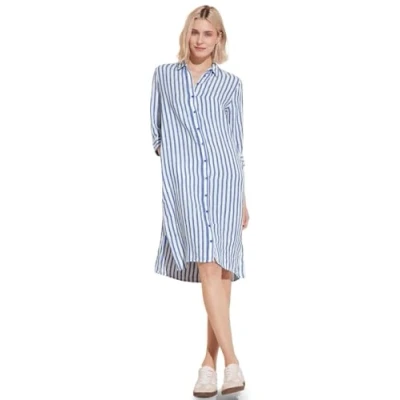 Abbildung von Street One Gestreiftes Blusenkleid, Damen, Größe: 40, Blau