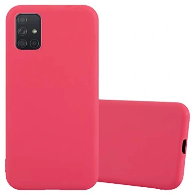 Abbildung von Cadorabo Hülle kompatibel mit Samsung Galaxy A71 4G Schutzhülle TPU Silikon Case Candy Design Slim Kratzfest Weiche Gummi Rundumschutz für in Rot