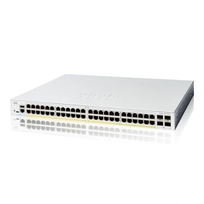 Abbildung von Cisco Catalyst 1200 48P 4G Smart Switch, 48 Port GE, PoE, 4 x 1 GE SFP, eingeschränkter Lebenszeitschutz (C1200 4G)