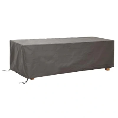 Abbildung von Perel Schutzhülle für Tische bis zu 220 cm, Abdeckplane, Abdeckhülle Garten, Möbel Abdeckung, Schutz Gartenmöbel, Winterabdeckung, grau, rechteckig, 225 x 105 75 cm