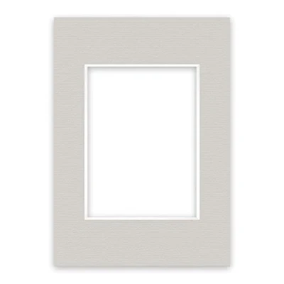 Abbildung von nielsen Conservation Passepartout Karton 2,2 mm Außenformat 21x29,7 cm (DIN A4) für Bildformat 13x18 Kieselgrau (hellgrau) strukturierte Oberfläche