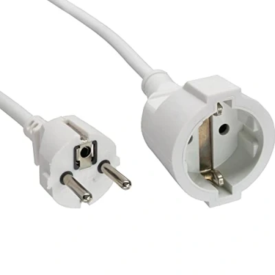 Abbildung von InLine 16410W Strom Verlängerung Schutzkontakt Stecker / Buchse, weiß, 10m