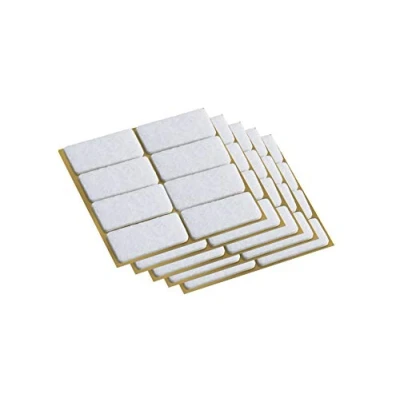 Abbildung von Metafranc Filz Gleiter 22 x 36 mm selbstklebend weiß 40 Stück Effektiver Schutz Ihrer Möbel &amp; Stühle / Möbelgleiter Set für empfindliche Böden Stuhlgleiter Bodengleiter 645116