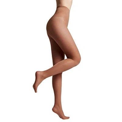 Abbildung von Conte elegant seidige Damenstrumpfhose mit verstärktem Höschen BIKINI 20 DEN Feinstrumpfhose Damen Strumpfhose extrem elastisch Farbe Bronz Größe 4