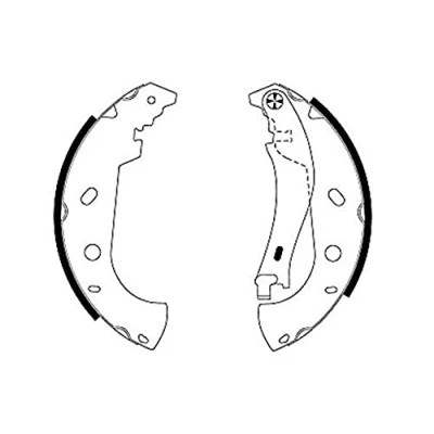 Abbildung von HELLA 8DB 355 001 841 Bremsbacken 228,6 42 mit Handbremshebel FIAT: Multipla, Palio I Weekend