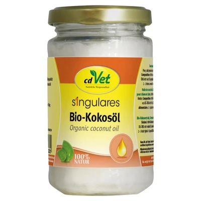 Abbildung von cdVet Naturprodukte Singulares Bio Kokosöl 200 ml Hund, Katze, Nager, Vögel, Reptilien überdeckt Eigengeruch Schutz vor Schädlingsbefall Qualität kaltgepresst MCT Fettsäuren