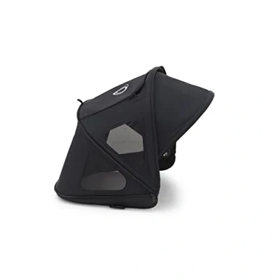 Abbildung von Bugaboo Dragonfly Sonnendach mit Lüftungsfenstern, ausziehbar für zusätzlichen und optimalen Sonnenschutz, wasserabweisend, Midnight Black