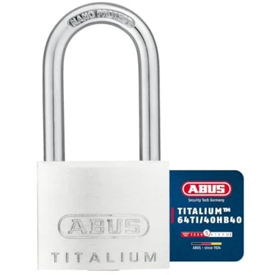 Abbildung von ABUS 64TI/40HB40 KD, Herkömmliches Vorhängeschloss, Tastensperre, Unterschiedliche Schließung, Aluminium, Stahl