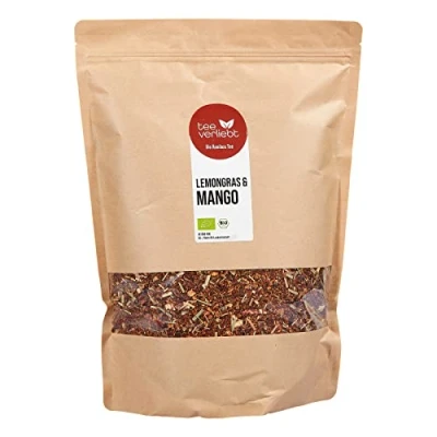 Abbildung von teeverliebt Bio Rooibos Tee Mango &amp; Lemongras 1000 g I Loser Rotbusch in feinster Blatt Qualität koffeinfrei Exotisch Fruchtig Frisch Aus kontrolliert biologischem Anbau 1 kg
