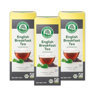 Abbildung von LEBENSBAUM 3 x English Breakfast Tea, Bio Tee mit aromatisch kräftigem Geschmack, Schwarztee, 100% natürlicher 20 Teebeutel à 2 g