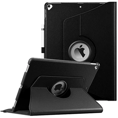 Abbildung von Fintie Drehbare Hülle 2017/2015 iPad Pro 12,9 Zoll (altes Modell) 1. und 2. Generation, 360 Grad drehbarer Ständer, Schutzhülle für die Rückseite, unterstützt automatische Wake/Sleep, Schwarz