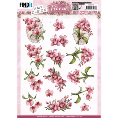 Abbildung von 3D Cutting Sheets Amy Design Pink Florals Orchid
