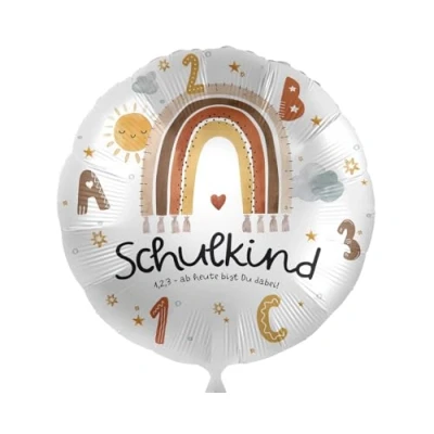 Abbildung von Folienballon Schulkind ABC Ballon Schulanfang 123 Geschenk Einschulung Schulstart Schulbeginn Helium geeignet