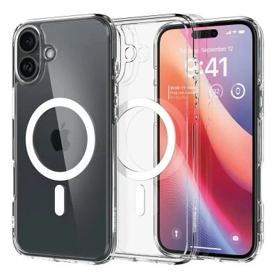Abbildung von Spigen Ultra Hybrid Magfit TPU Back Cover Durchsichtig Apple iPhone 16